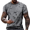 thumbnail image 1 of Fridja T-Shirt d'Été pour Homme Imprimé 3D, Hauts de Sport, Couleur Unie, Léger, Col Ras du Cou, Chandail à Enfiler, Hauts Décontractés à Manches Courtes, T-Shirts pour Activités de Plein Air (Gris, G) (Gris, G), 1 of 4
