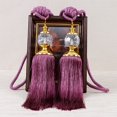 thumbnail image 1 of 2xluxury Embrasses de Rideaux Attaches en Corde Embrasses à Franges Embrasses Décor de Perles Paire, 1 of 7