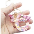 thumbnail image 3 of ORUYROP Initials Letter Keychain Pink Tassel Butterfly Pendant for Women Girls Wallet Backpack Purses, 3 of 4