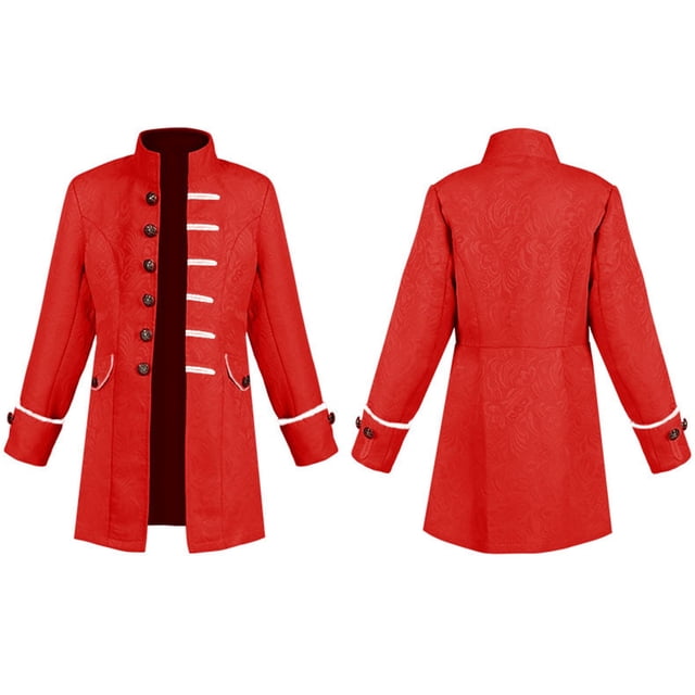TIEVOSA Kids Boys Steam Punk Pi Rate Jackets Halloween Classic Gothic Dovetail Coat for School Musical for 12-14 Years