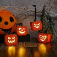 thumbnail image 2 of Halloween Jack-o‘-lantern Portable Pumpkin Bucket Covered Candy Jar Luminous, 2 of 5