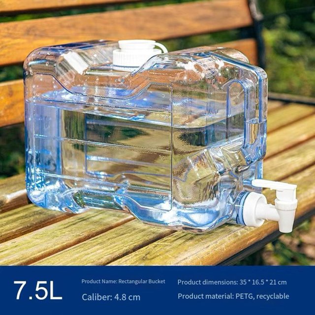 Bouteille Réutilisable 3-7,5 L Distributeur de Boissons et d'Eau en Plastique Réservoir d'Eau de Réfrigérateur