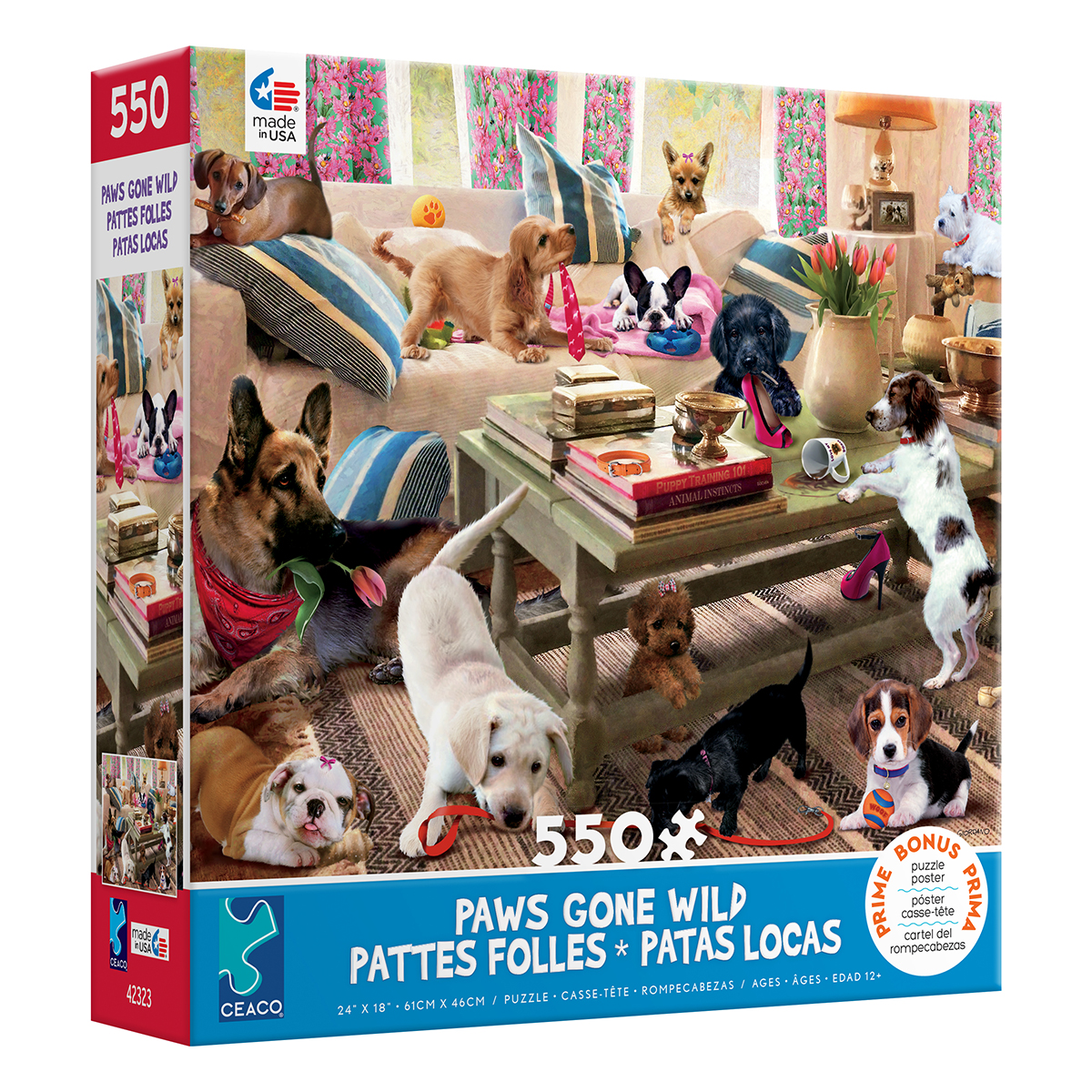 Ceaco 500 pièces assortiment de puzzles jigsaw sur le thème des animaux
