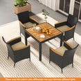 thumbnail image 1 of Costway 5 PCS Patio Dining Table Set for 4 Rattan Conversation Set with Umbrella Hole, 1 of 10