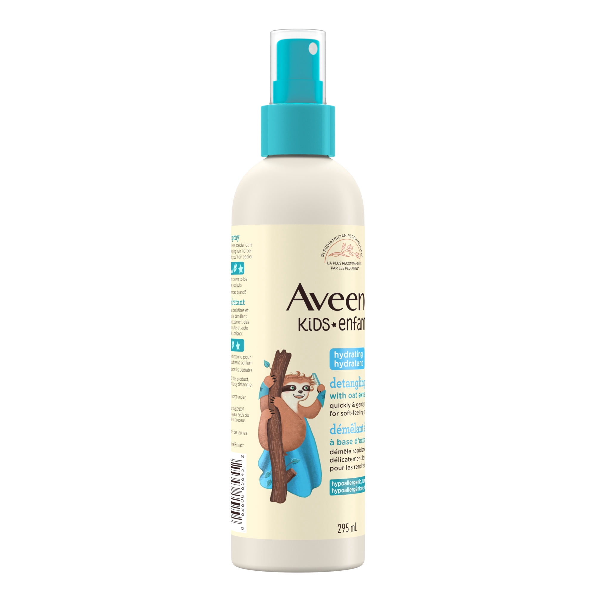 Aveeno(R) Kids Hydrating Detangling Spray with Oat Extract, Quickly & Gently Detangles Kids' Hair, Tear-Free & Suitable for Skin & Scalp, Light Fragrance, Hypoallergenic