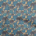 thumbnail image 1 of oneOone Rayon Medium Blue Fabric Animal Sewing Craft Projects Fabric Prints by Yard 56 Inch Wide, 1 of 4