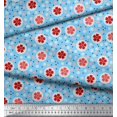 thumbnail image 2 of Soimoi Polyester Crepe Fabric Dot & Floral Artistic Decor Fabric Printed Yard 52 Inch Wide, 2 of 5