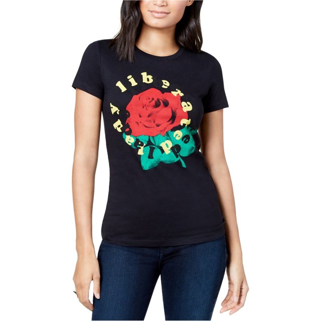 GXG T-Shirt Graphique pour Femme « Liberated Lady », Noir, Grand