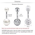 thumbnail image 2 of Briana Williams Belly Button Rings Surgical Steel Belly Rings Opal Pearl Diamond Navel Rings, 2 of 4