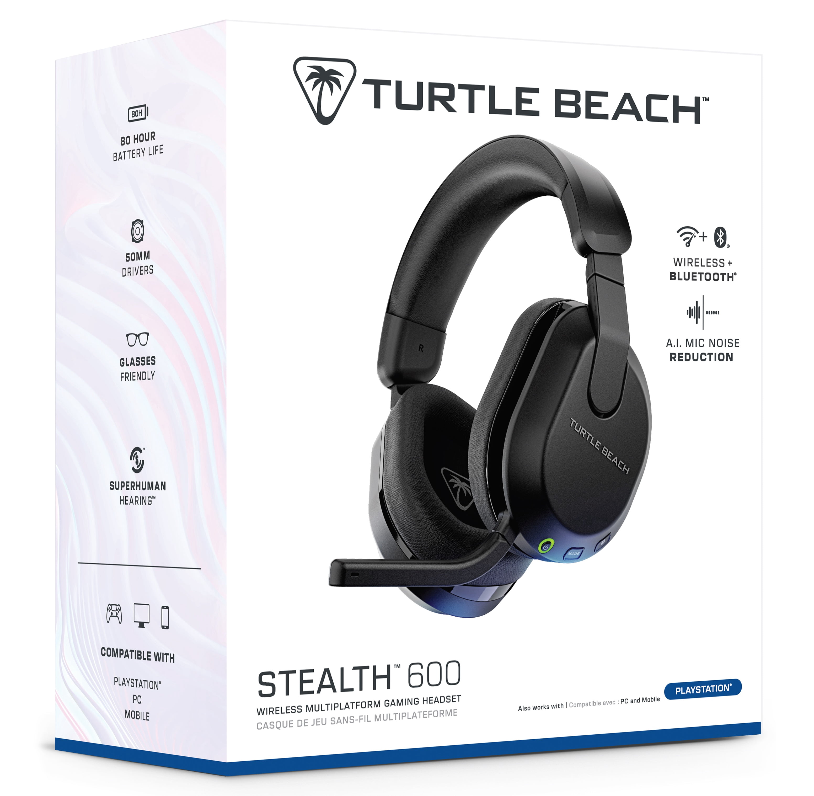 Turtle Beach® Stealth™ 600 – Noir pourPS5™, PS4™, PC, et appareils mobiles équipés du Bluetooth®, comprenant Steam Deck™
