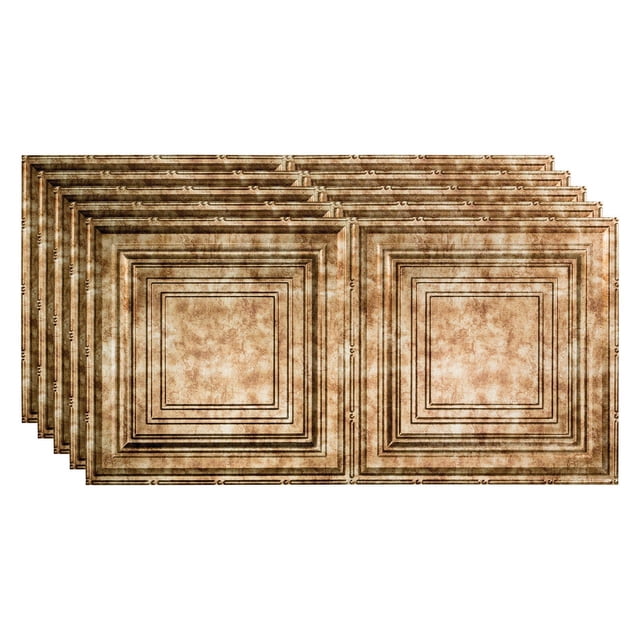 Fasade Vinyl Ceiling Panel 2ft x 4ft 5 Pack, Water-Resistant, Class A Fire Rated