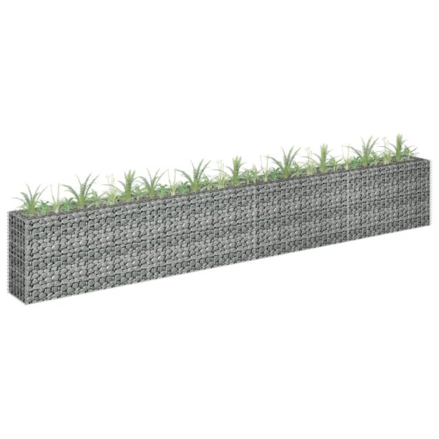 vidaXL Gabion Lit Surélevé Acier Galvanisé 360x30x60 cm