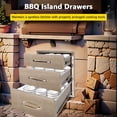 thumbnail image 3 of AKDSteel Outdoor Kitchen Drawers, 24" x 6.5" x 23" Stainless Steel Flush Mount Bbq Drawers With Grooved Handle, 3-Layer Design, 3 of 7