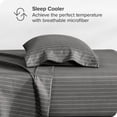 thumbnail image 3 of Bare Home Ultra-Soft Sheet Set - Premium 1800 Collection - Deep Pockets - 3-Pieces - Twin XL, Pinstripe - Gray/White, 3 of 8