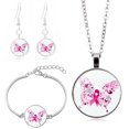thumbnail image 1 of WIFKLSIIPG Flying Angel Wing Ribbon Necklace Bracelet Earrings Set for Women Rose Flower Cancer Awareness Jewelry, 1 of 3