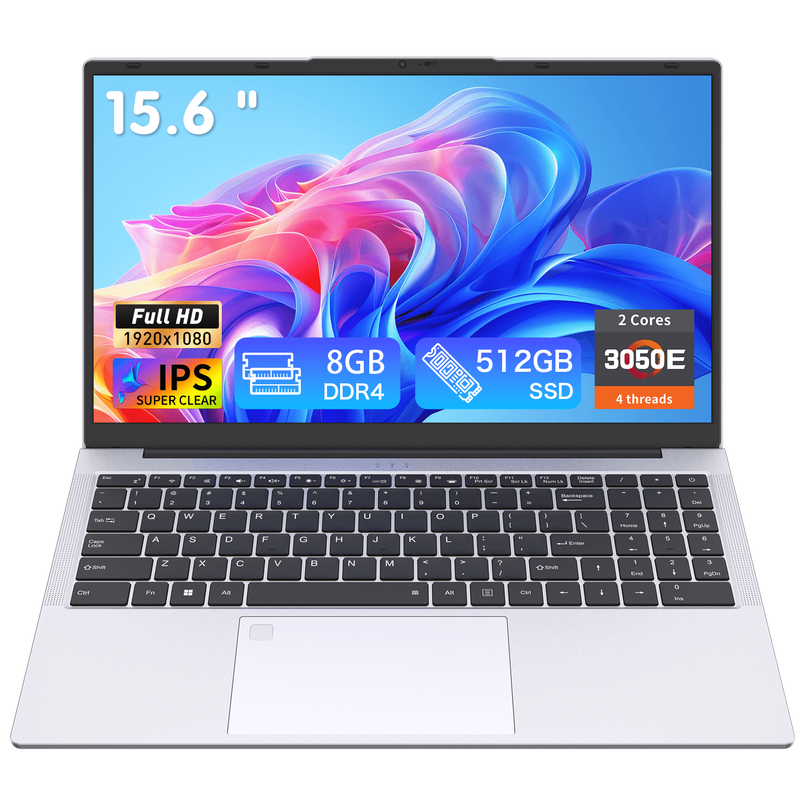 Exsurf 15.6" Laptop Computers, Win 11 Pro,8GB RAM 512GB SSD,Type-C Port, Home & Student Use
