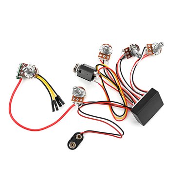 EQ 3 Band Bass Guitar Active Equalizer Preamp Circuit Pickup 1 Volume 3 Tone Pot