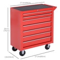 thumbnail image 3 of HOMCOM Armoire à Outils à Roulettes Boîte de Rangement d'Outils 7 Tiroirs pour Garage Atelier, 3 of 10