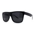 thumbnail image 1 of Polarized Mens Classic Sport Flat Top Horn Rim Large Sunglasses Shiny Black, 1 of 4