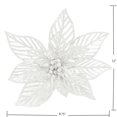 thumbnail image 3 of Holiday Time Branche de Poinsettia Blanche à Paillettes 9", 3 of 4