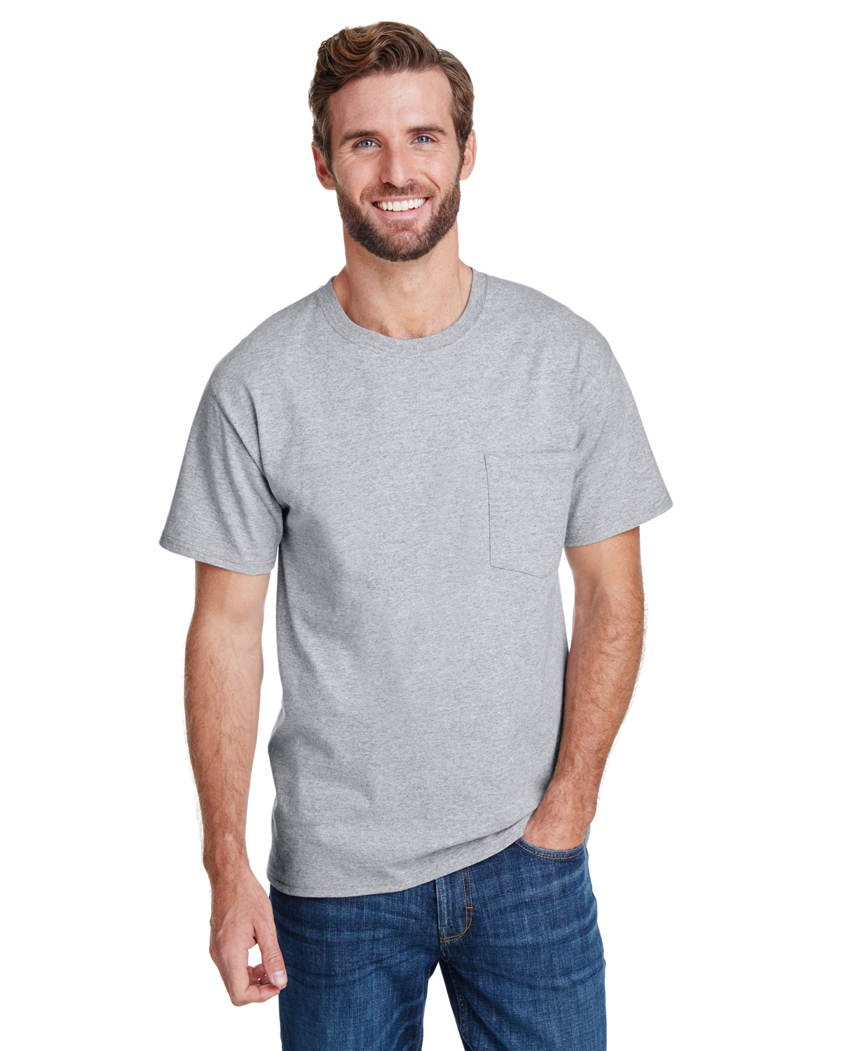 Hanes T-Shirt de Travail pour Hommes avec Poche