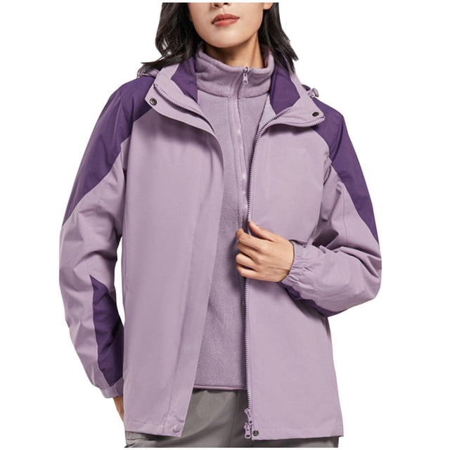 Imperméables pour la Pluie Femme Longs Manteaux de Pluie pour Femmes Imperméables Légers à Fermeture Éclair Complète Coupe-Vent à Capuche Imperméable de Randonnée Manteau de Pluie Grande Taille Imperméable Doublé Manteaux de Pluie pour Femmes Eau