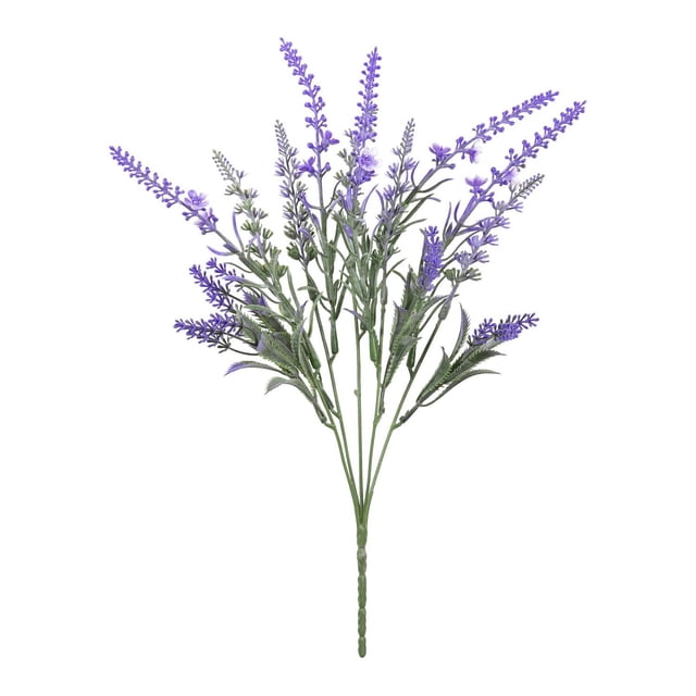Mainstays Cueilloir de Lavande Artificielle avec Tiges Vertes de 14 Pouces et Fleurs de Lavande Artificielles Violettes en PE et Fil de Fer, Convient à la Décoration Intérieure de la Maison, arrangements Floraux DIY, Guirlandes et Couronnes.