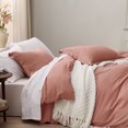 thumbnail image 4 of Bedsure Pink Clay Duvet Cover Queen Size - Soft Prewashed Queen Duvet Cover Set, 3 Pieces, 1 Duvet Cover 90x90 Inches with Zipper Closure and 2 Pillow Shams, Comforter Not Included, 4 of 6