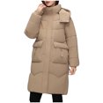 thumbnail image 2 of LOVZFMLL Vestes pour Femmes Hiver Décontracté Ample Mode Poche Couleur Manteau Long Réversible à Fermeture Éclair, 2 of 9