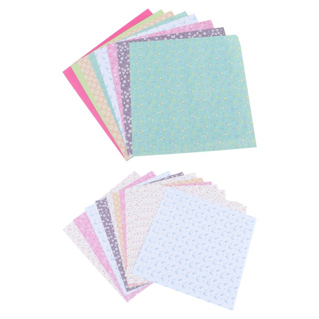 MasteelfCA 2 Packs/144 Sheets Printed Origami Single-sided Printed Color Paper Handicraft Papers DIY Printing Papers for Kids Girls (Flower Pattern)