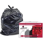 Spartano Black Garbage Bags 30 x 38 Inch (250 Count), Regular Kitchen Garbage Bag for Waste Bin, Multipurpose Trash Bags for Home & Office