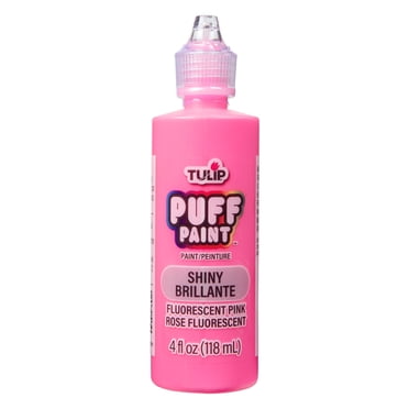Peinture Textile Dimensionnelle Tulip Puff, Rose Fluorescent, 4 fl. oz., Non toxique, Liquide, Permanente, Flexible, Lavable en Machine, Texture 3D