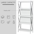 thumbnail image 1 of 4-Tier Bookcase Display Shelf Unit Storage Rack Organizer for Living Room Office White, 1 of 7