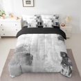 thumbnail image 2 of YST 7pcs Ombre Gradient Gray Oil Painting Comforter Set, King, 2 of 4