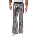 thumbnail image 2 of Pantalon Décontracté pour Hommes, Taille Serrée, Performance de Scène, Style Boîte de Nuit, Pantalon Évasé, 2 of 7