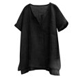 thumbnail image 1 of Shirts for Men, Mens Fashion Casual Pullover Simplicity Solid Color Short Sleeve V-Neck Blouses, 1 of 5