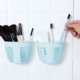 thumbnail image 3 of Wall Mounted Traceless Plastic Storage Basket Small Hanging Organizer for Dormitory Bedside or Kitchen, 3 of 6