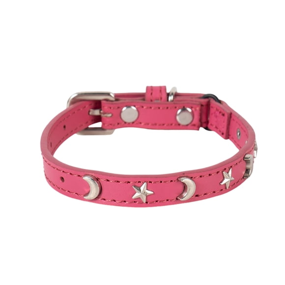 Leather Cat Collar Suitable For Boys And Girls Cats With And Elastic Band Star And Moon Adjustable Buckle Collar Suitable For Small Cats Large Cats Size 8 12 Inches