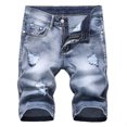 thumbnail image 1 of Teissuly Summer Shorts Discount Men's High-end Ripped Personality Camouflage Stitching Trend Shorts, 1 of 8