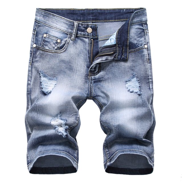 Teissuly Summer Shorts Discount Men's High-end Ripped Personality Camouflage Stitching Trend Shorts