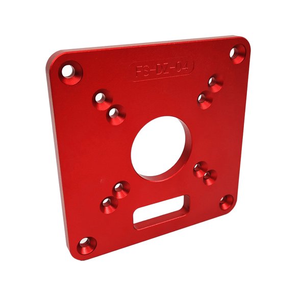 Yeacher Aluminum Router Table Insert Plate Red Universal Trimming Machine Flip Board for Woodworking Benches Router Table Plate