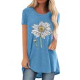 thumbnail image 1 of Chemises à Manches Courtes pour Femmes Mode Décontractée Chemises Imprimées Manches Courtes Tee-Shirt Ample Tunique Blouse Tunique Manches Courtes pour Femmes, 1 of 4