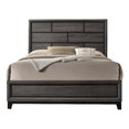 thumbnail image 1 of Erica Queen Size Bed- Gray- Black Wood Finish- Panel Style Headboard, 1 of 6
