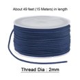 thumbnail image 2 of Unique Bargains Nylon Beading Thread Cord 2mm Extra Strong Braided Nylon String for Necklace Crafting 15M/49 Feet, Dark Blue, 2 of 5
