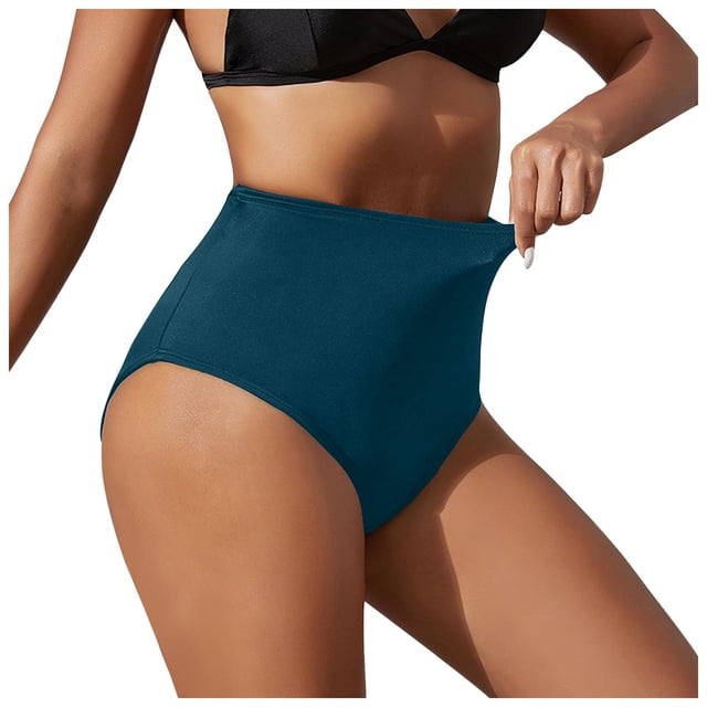 GDREDA Women's High Waisted Swimsuit Bottoms Full Coverage Basic Bikini Bottom Bathing Suit Navy,M