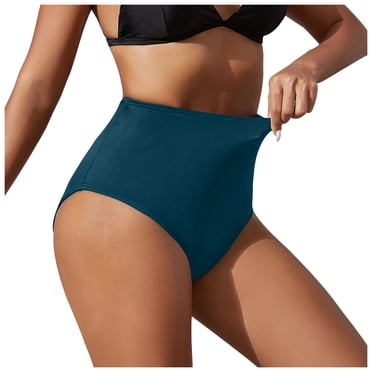 HAJGJP High Waisted Swim Pants Women's Black Retro Bikini Bottoms Full Coverage Bathing Suit for Swimming and Beachwear