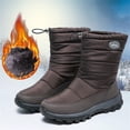 thumbnail image 1 of Bottes de Neige Femmes Hiver Doublées de Velours Chaudes Bottines Courtes Chaussures en Coton Imperméables, 1 of 5