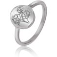 thumbnail image 1 of Handmade Flower Signet Ring18K Gold Ring Delicate Personalized Jewelry Gift for Women/Girls（Silver，9#）, 1 of 3