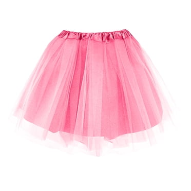 Fgnfyis Jupes de Carnaval pour Femmes Jupe de Ballet en Maille Doublée à Trois Couches Jupe Tutu Bouffante de Danse Jupe de Ballet Rose Taille Unique
