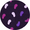 thumbnail image 1 of Ahgly Company Tapis Rond Lavable en Machine Intérieur Transitionnel Rebecca Violet, 8 Pieds Rond, 1 of 7